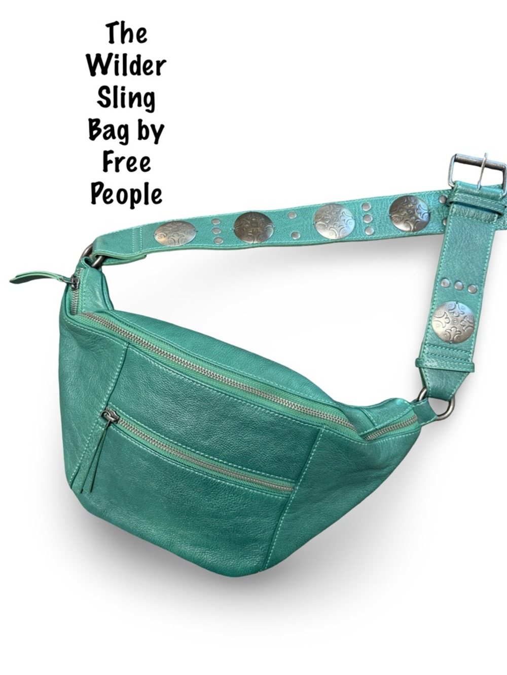 Free People Wilder Embellished Sling Bag in Emerald Green 💚